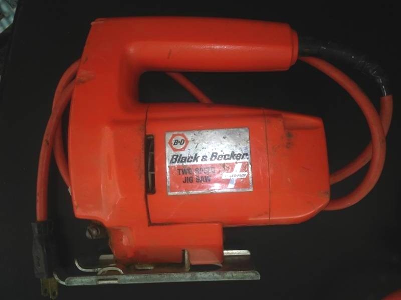 lot 55 image: Corded drill and jigsaw tested and working.