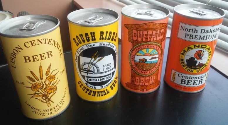 lot 62 image: ND beer cans - Lisbon, Dickinson, Mandan comedy Jamestown