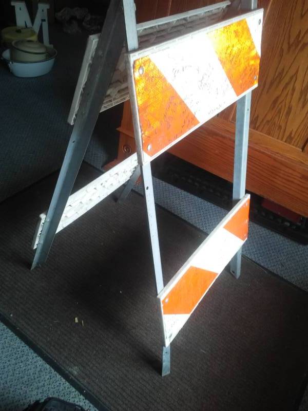 lot 68 image: Road construction caution sign collapsible