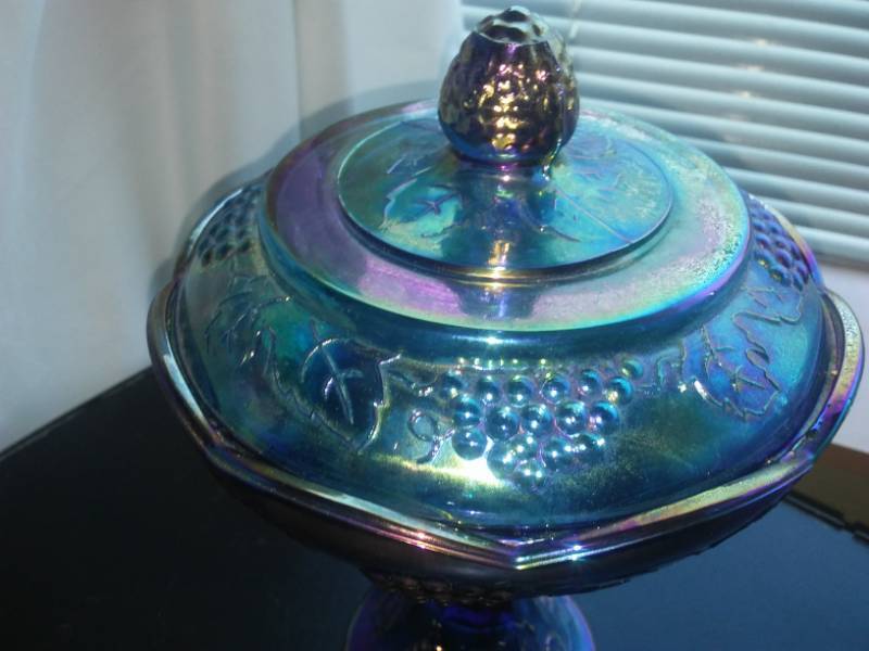 lot 86 image: Blue Carnival Glass