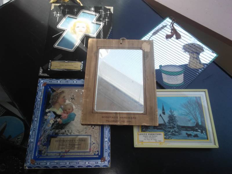 lot 93 image: Five vintage advertising, hanging.
