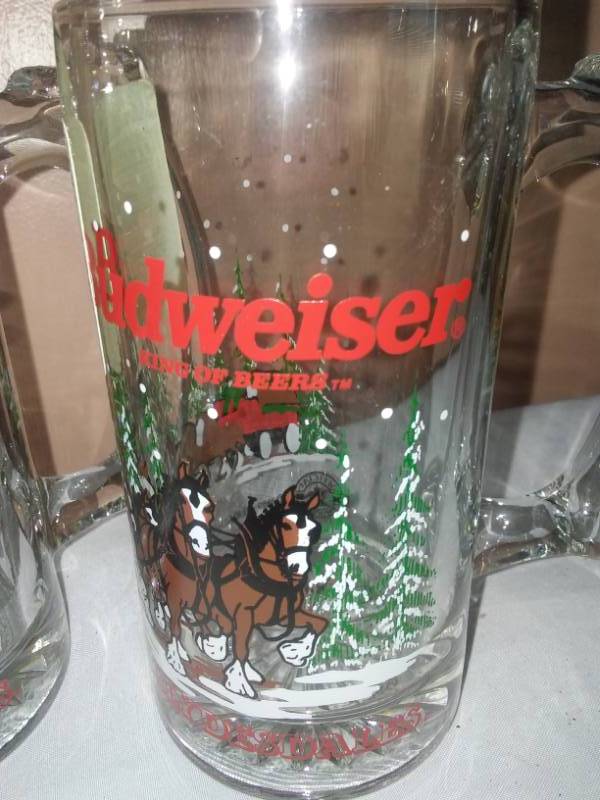 lot 106 image: New Budweiser Clydesdales Beer Mugs
