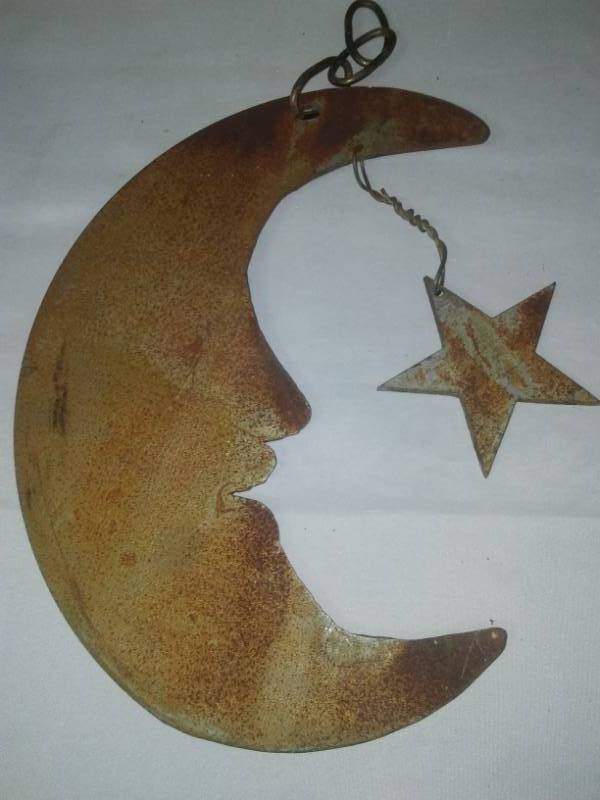 lot 122 image: vintage metal moon and star hanging dcor
