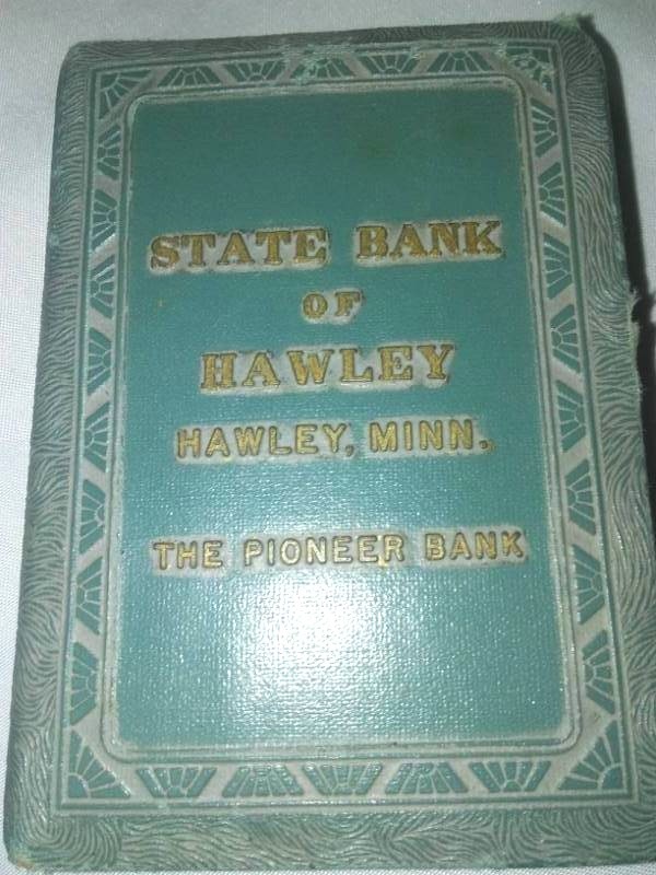 lot 156 image: State Bank of Hawley locked book bank and more.