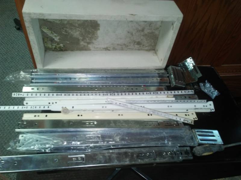 lot 254 image: New cabinet glides and wood box.