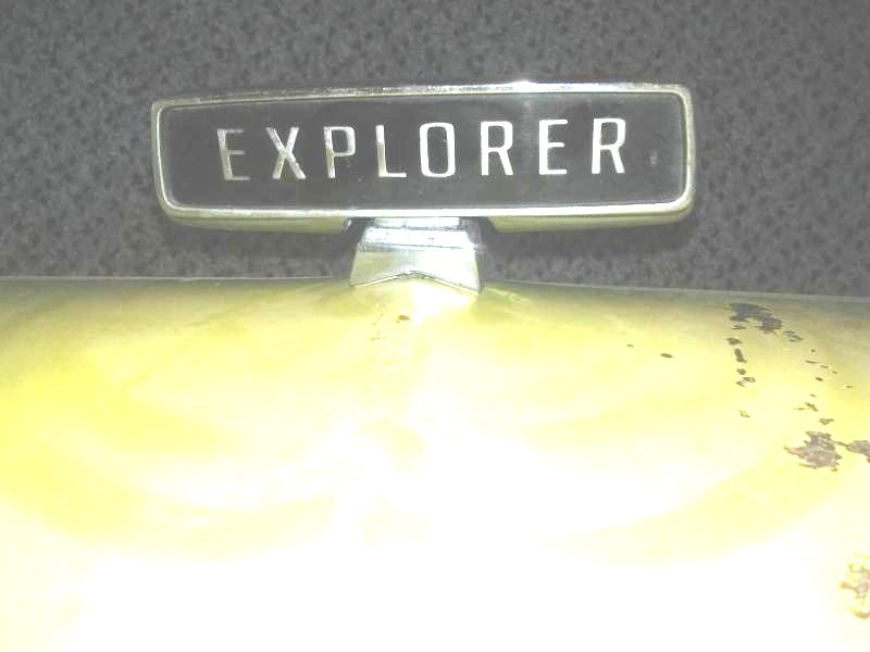 Yellow Ford truck hood. Explorer vintage