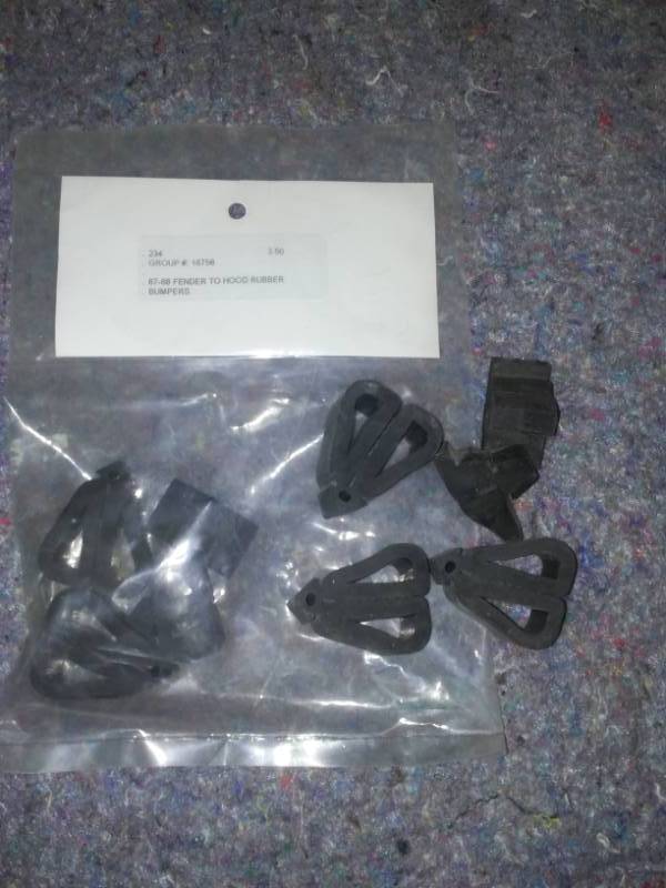 67 - 68 Mustang Fender to hood rubber bumpers, two new sets.