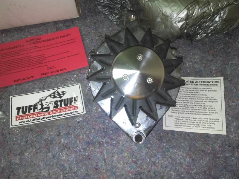 New Chrome alternator by Tuff Stuff, inbox.