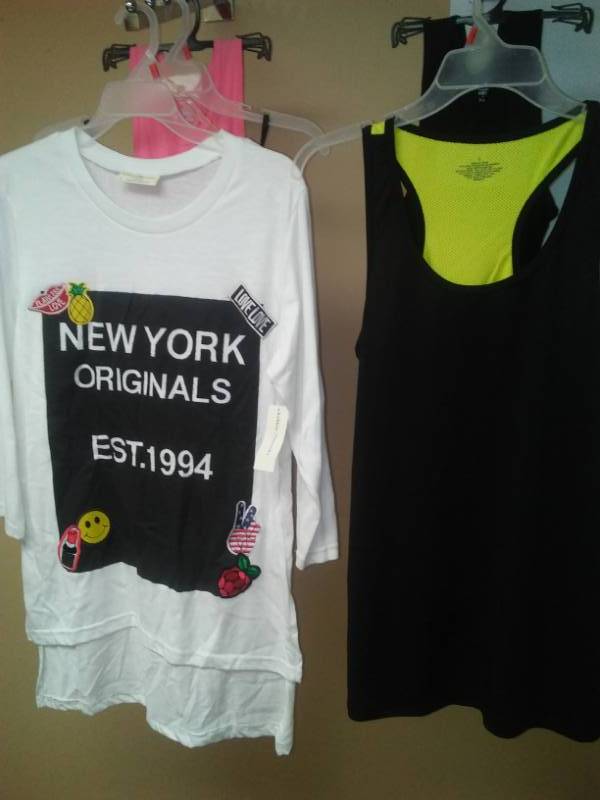 lot 409 image: Ladies, large - 5. Shorts and tanks.