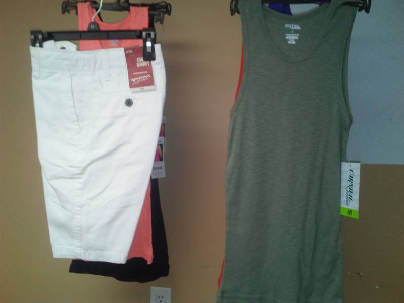 lot 465 image: Womens shorts and tanks - 6. Short size 10  tanks size medium.