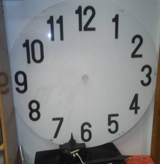 lot 269 image: 47 in round clock - Electric, hardwired - crazy big.