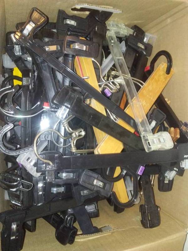 lot 310 image: Box of commercial clothes hangers