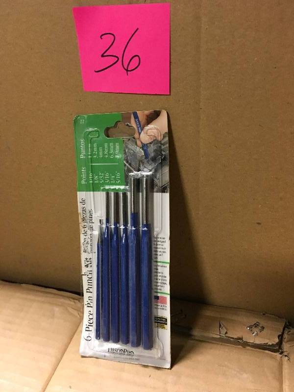 lot 36 image: Dasco 6-Piece Pin Punch Set in good condition