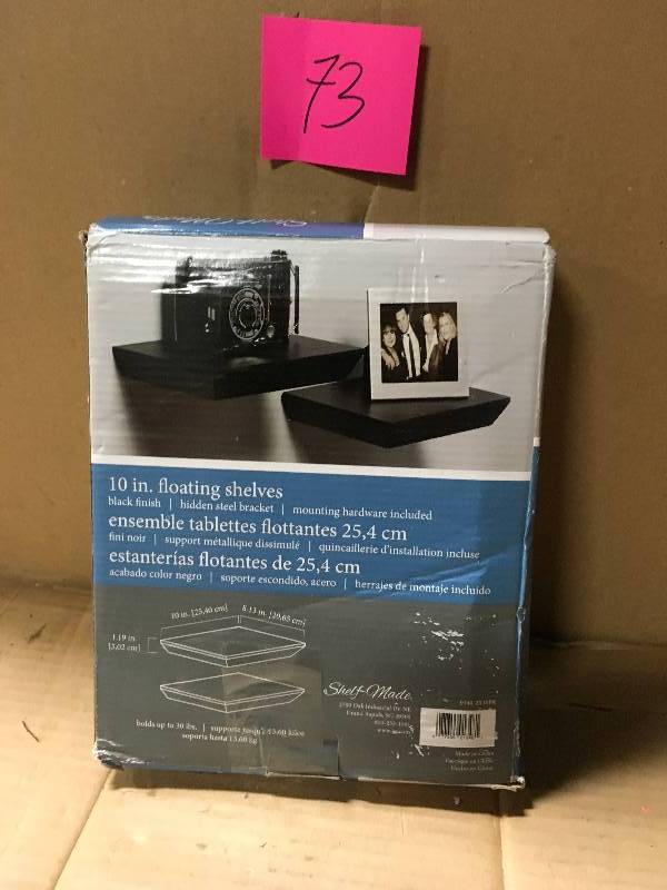 lot 73 image: Shelf Decor Floating Pair Black Knape and Vogt Storage in good condition