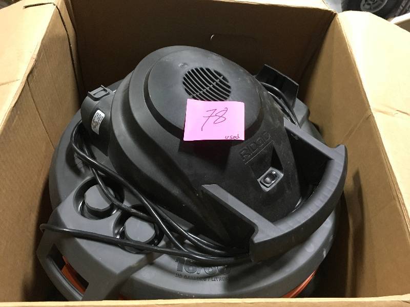 lot 78 image: RIDGID 16 Gal. 5.0-Peak HP WetDry Vac USED in good condition