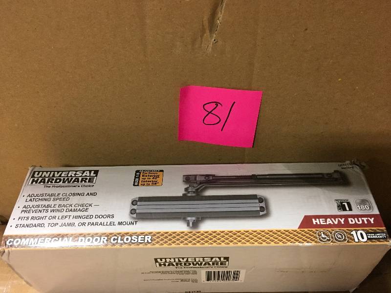 lot 81 image: Universal Hardware Heavy-Duty Bronze Commercial Door Closer not used