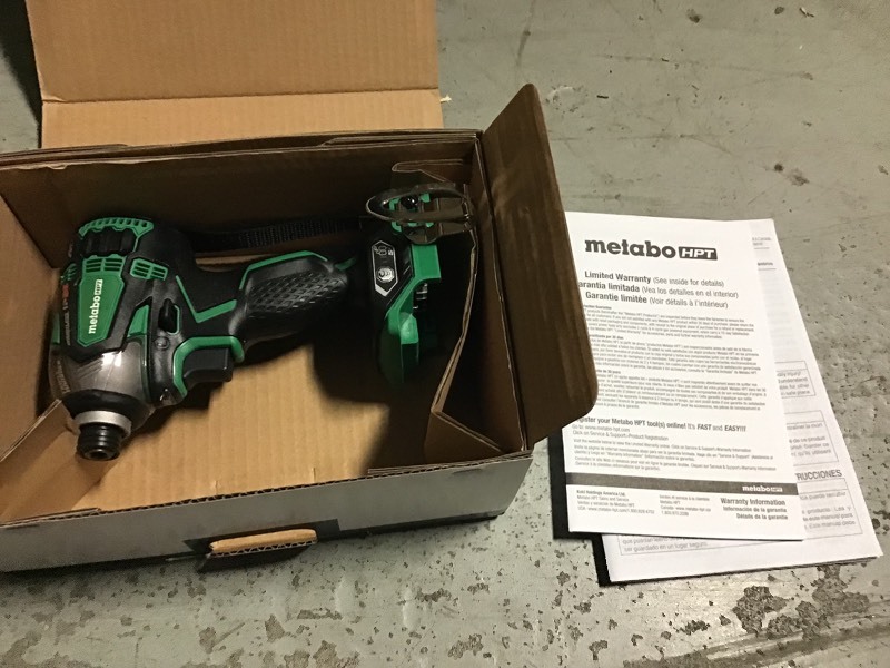 lot 107 image: Metabo HPT WH36DBQ4M 36V Multi Volt Brushless Impact Driver with Triple Hammer (Tool Only) not used