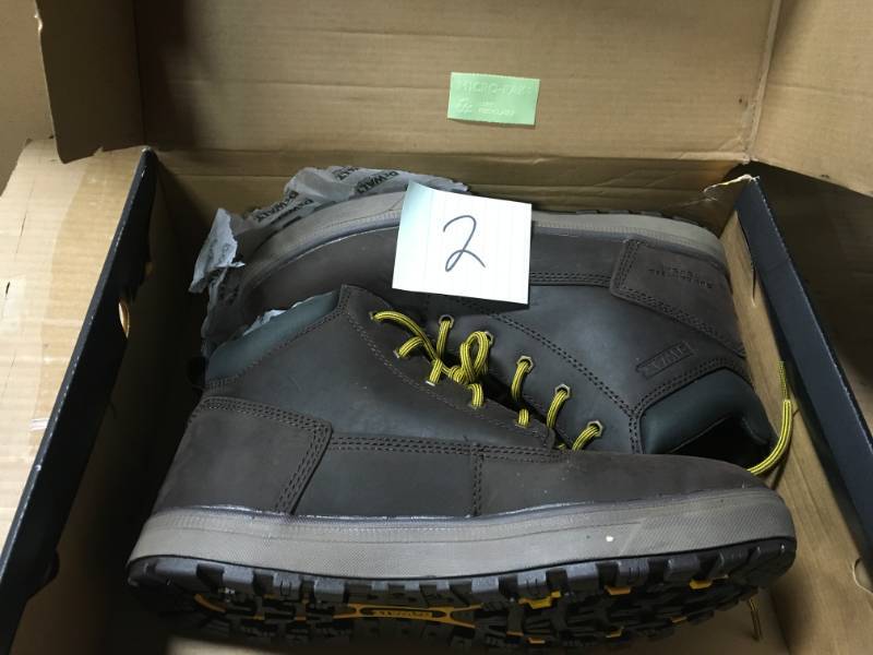 lot 2 image: DEWALT Helix Mens Dark Brown Leather Steel Toe 6 in. Work Boot SZ 11.5 not used