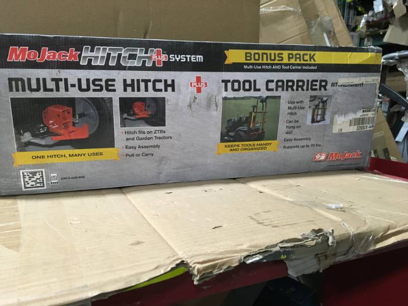 lot 3 image: MoJack 68223-TC Hitch Plus 3 in. Multi-Use Hitch Attachment and 26 in. Tool Carrier open box not used