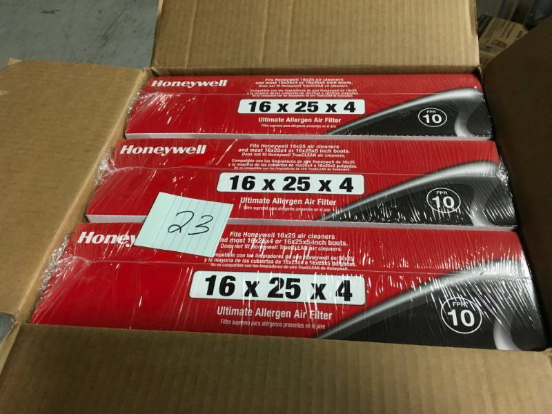 lot 23 image: Honeywell 16 in. x 25 in. x 4 in. FPR 10 Air Cleaner Filter not used