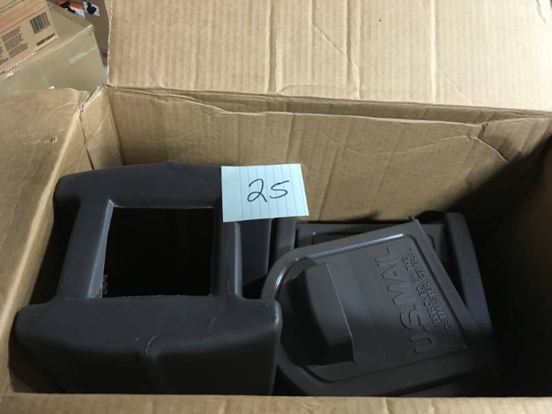 lot 25 image: Step2 Mail Master Streamline Stone Grey OverPost Mounted Plastic Mailbox in good condition