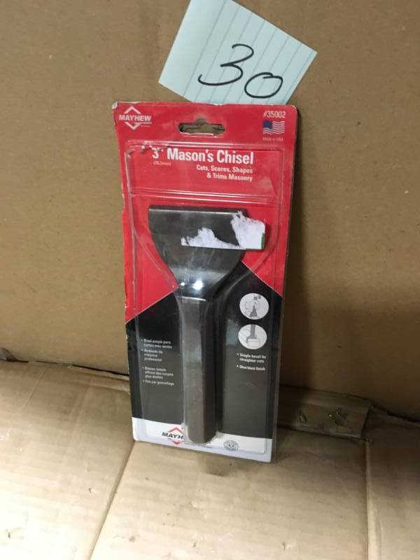 lot 30 image: Mayhew 3 in. x 7 in. Brick Set Chisel in good condition
