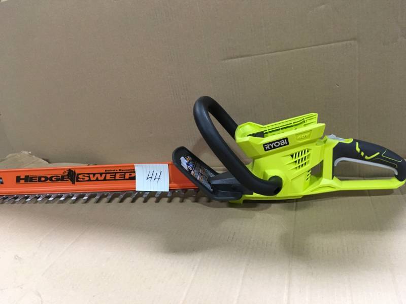 lot 44 image: RYOBI 24 in. 40-Volt Lithium-Ion Cordless Hedge Trimmer - Battery and Charger Not Included not used