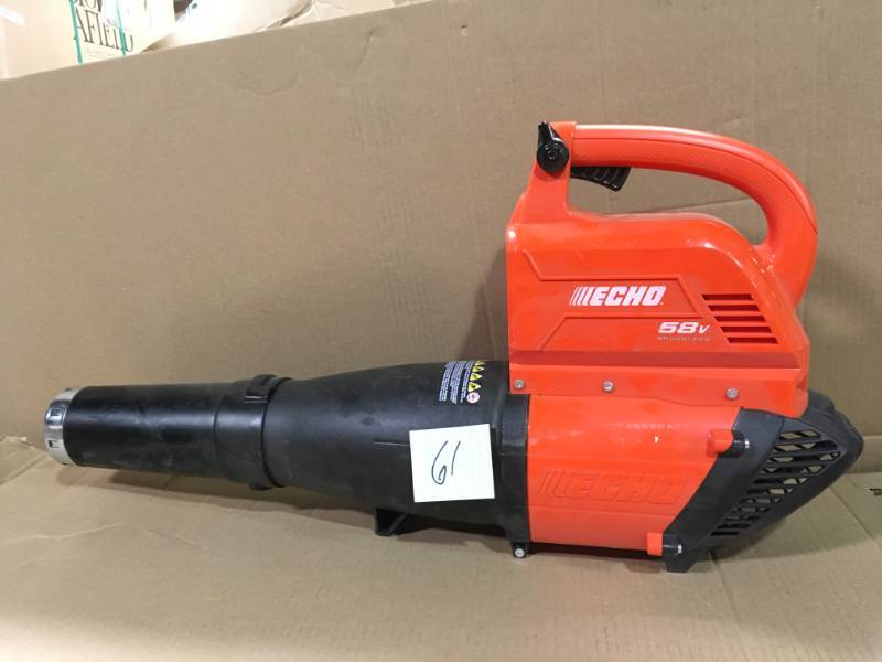 lot 61 image: ECHO 145 MPH 550 CFM Variable-Speed Turbo 58-Volt Brushless Lithium-Ion Cordless Blower in good condition