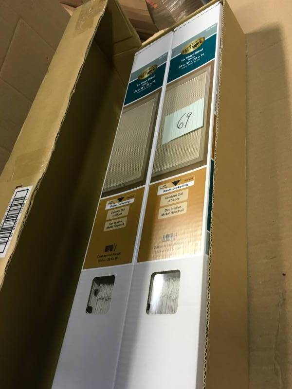 lot 69 image: Lot of 3 White Cordless 1 in. Vinyl Mini Blind - 27 in. W x 72 in. L New