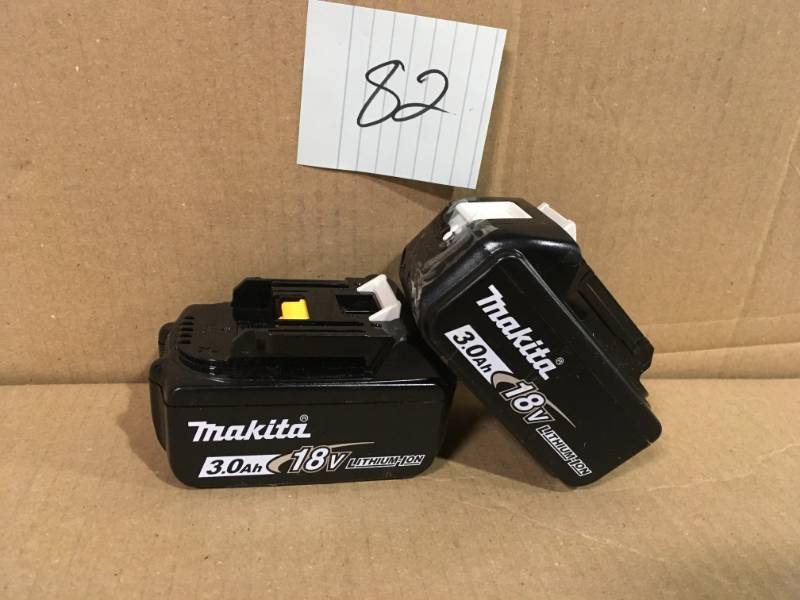 lot 82 image: Makita BL1830B 18V 3.0Ah Li-Ion Battery in good condition