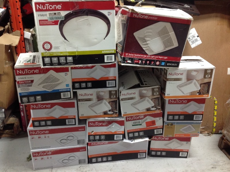 lot 116 image: WHOLESALE MIXED LOT OF Miscellaneous Lot of bathroom Ceiling customer returns untested