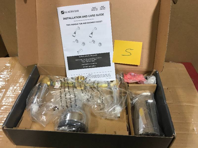 lot 5 image: Glacier Bay Aragon 2-Handle 1-Spray Tub and Shower Faucet in Chrome in good condition