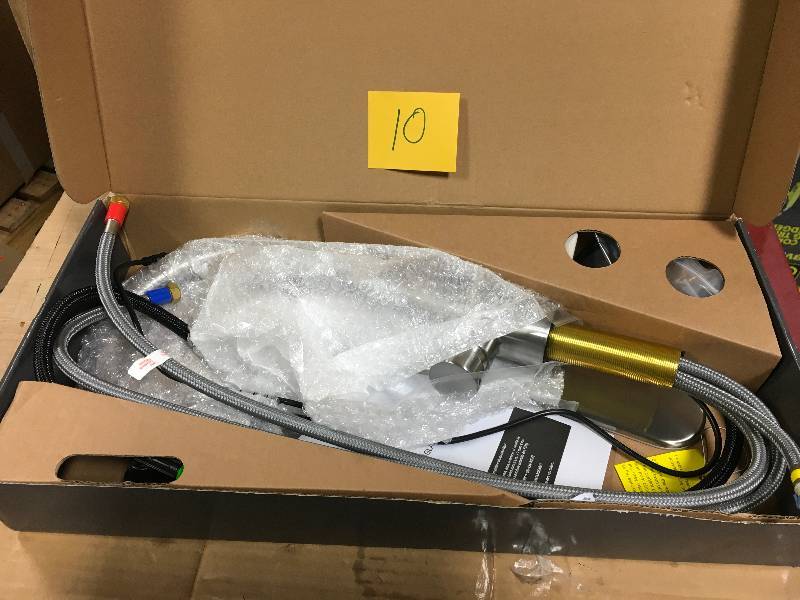 lot 10 image: Glacier Bay Nottely Touchless Single-Handle Pull-Down Kitchen Faucet with TurboSpray and FastMount in Stainless Steel in good condition