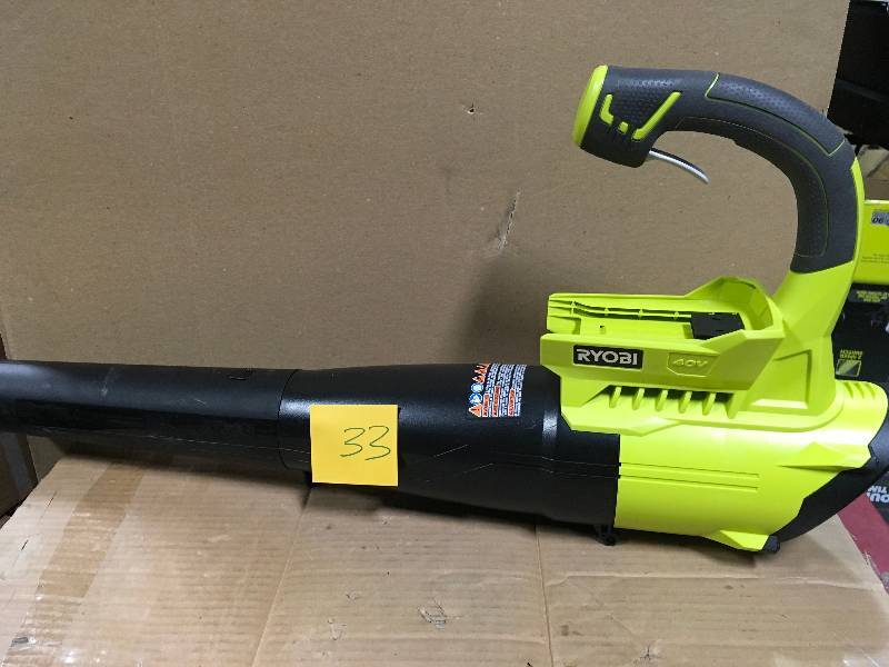 lot 33 image: Ryobi Tools RY40402 40V 155 MPH Lithium-Ion Cordless Jet Fan Blower, Tool Only  in good condition