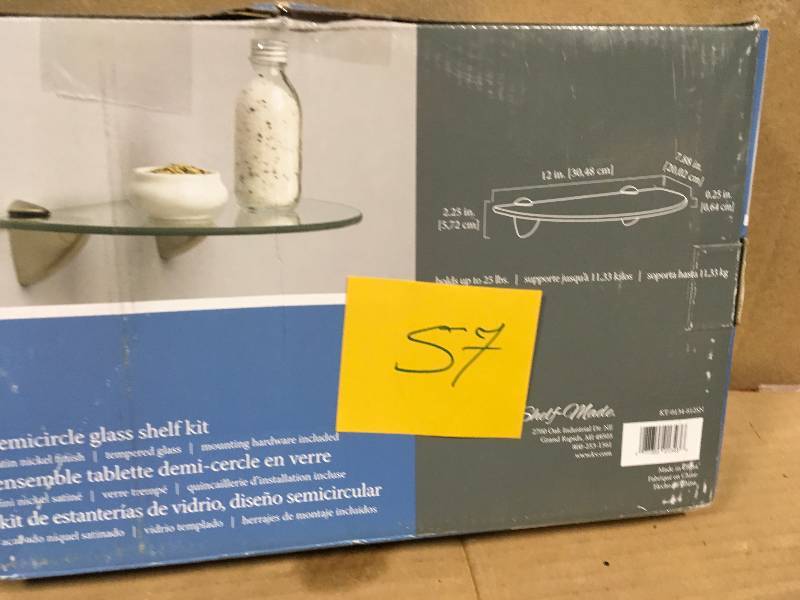 lot 57 image: Knape & Vogt Mfg KT-0134-812SN Glass Shelf Kit  in good condition