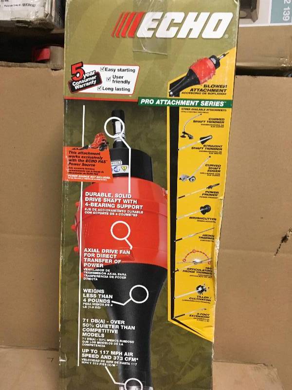 lot 73 image: ECHO PAS 129 MPH 347 CFM Leaf Blower Attachment  in good condition