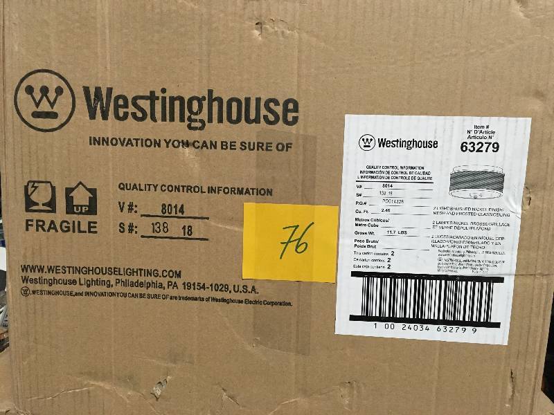 lot 76 image: Westinghouse Ceiling Light Fixture (63279)  in good condition