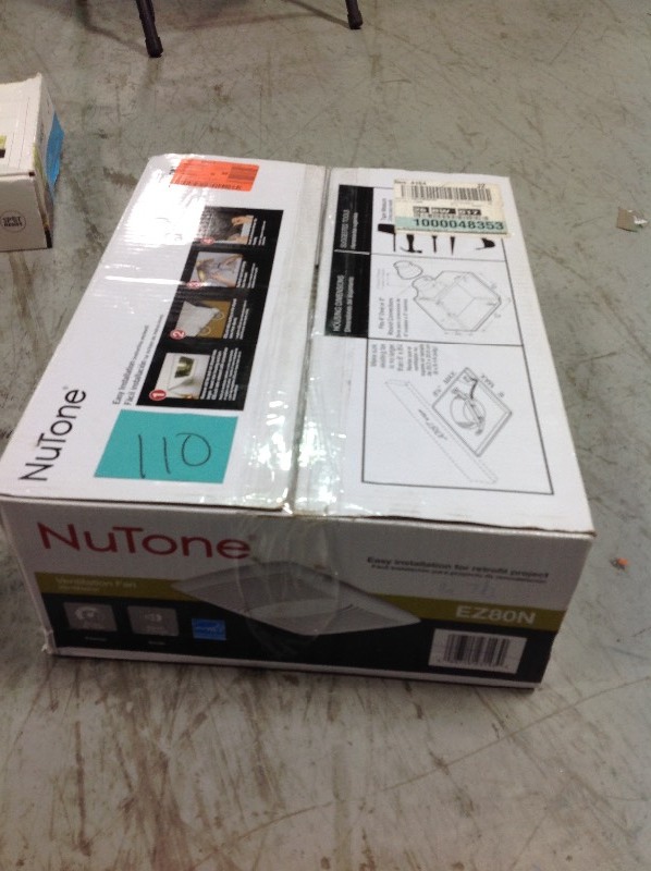 lot 110 image: NuTone EZ Fit 80 CFM Ceiling Bathroom Exhaust Fan, ENERGY STAR not used