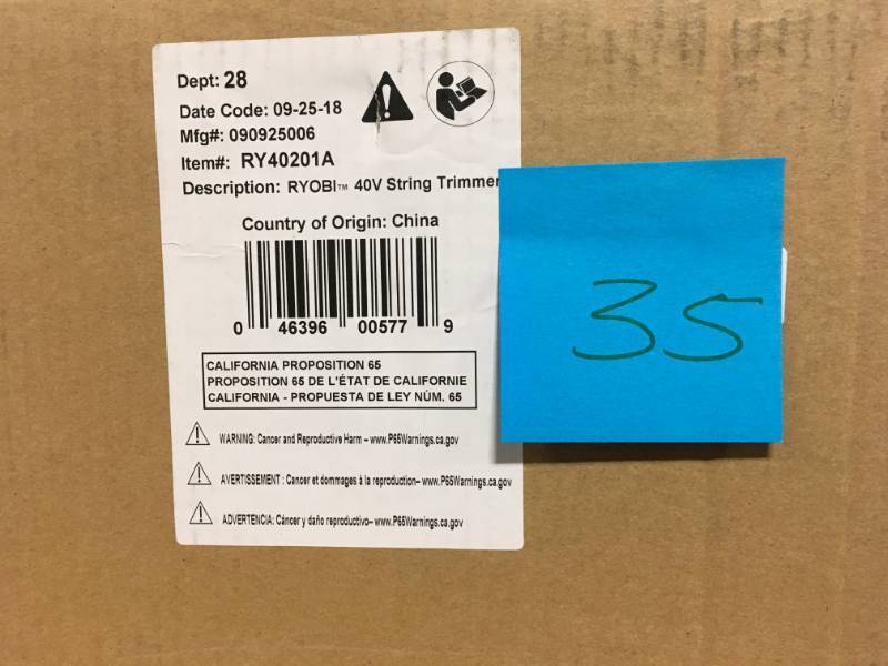 RYOBI 40-Volt Lithium-Ion Cordless Battery String TrimmerEdger (Tool Only) not used