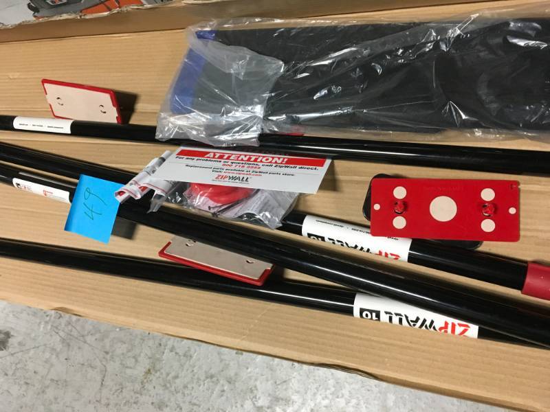 ZipWall ZP4 Contains 4 10 ft. Steel Spring Loaded Poles Heads, Plates, -Tethers, Grip Disks,and Carry Bag