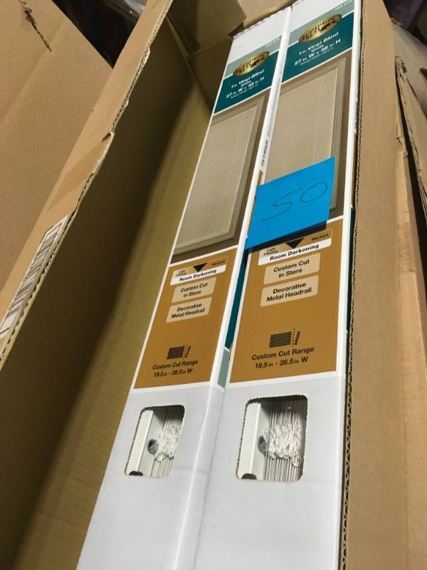 Achim 27 in. W x 48 in. L White Cordless 1 in. Light Filtering Vinyl Blind not used