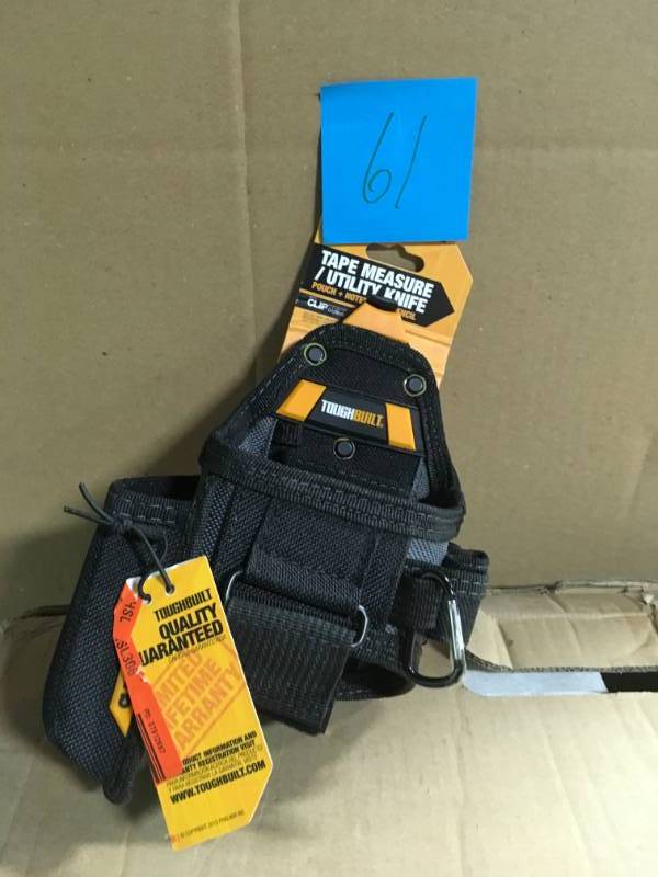 TOUGHBUILT Tape Measure with Utility Knife Pouch, Black in good condition