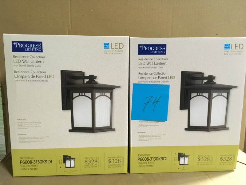 Progress Lighting Residence Collection 1-Light 9.2 in. Outdoor Textured Black LED Wall Lantern Sconce not used