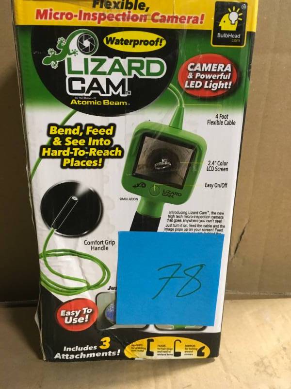 Atomic Beam Lizard Cam Hand-Held Wireless Borescope by BulbHead, Wireless Micro Inspection Camera Includes 3 Tips in good condition