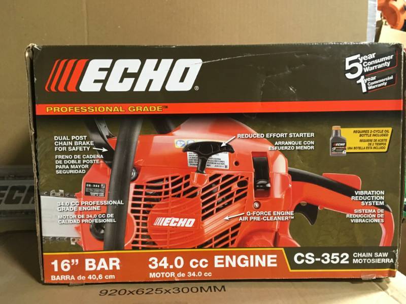 ECHO CS-352-16 Chain Saw 16 Bar Rear Handle 34cc Engine in good condition