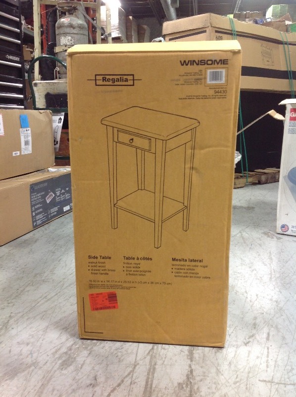 Winsome Regalia Accent Table with Drawer in Walnut Finish not used