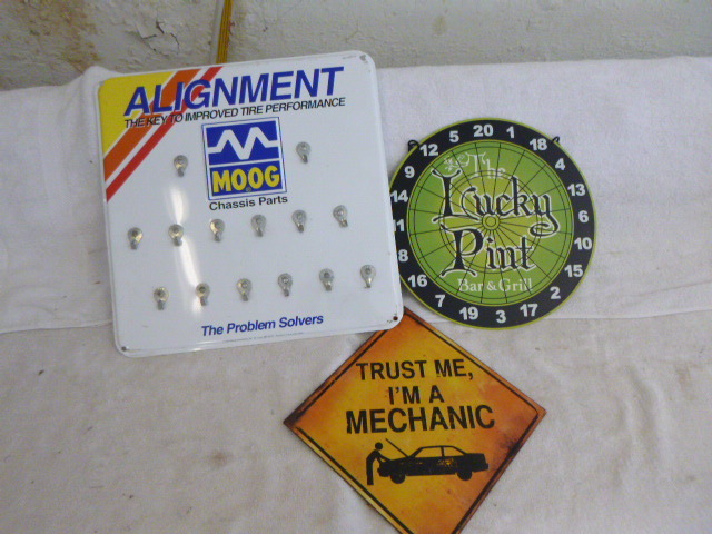 lot 74 image: 3 Metal Signs