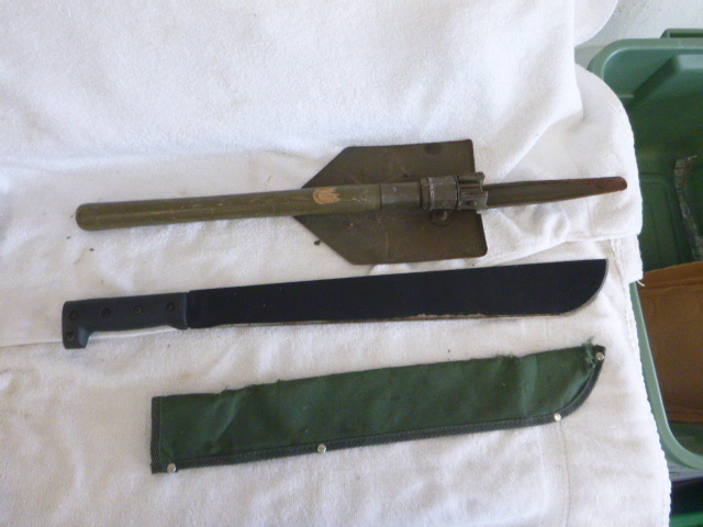 lot 113 image: Backpack ShovelPick and Machete