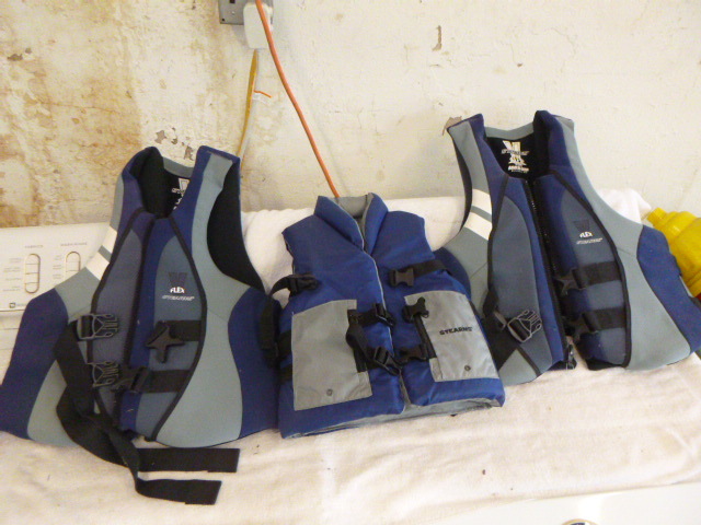 lot 128 image: 3 Stearns Life Vests