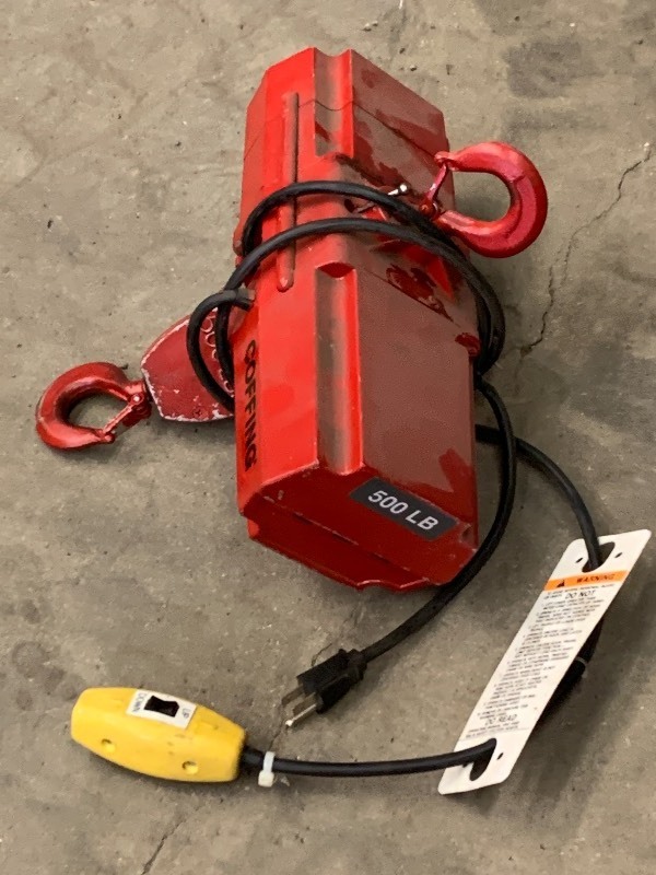 lot 34 image: Coffing 500# Electric Hoist